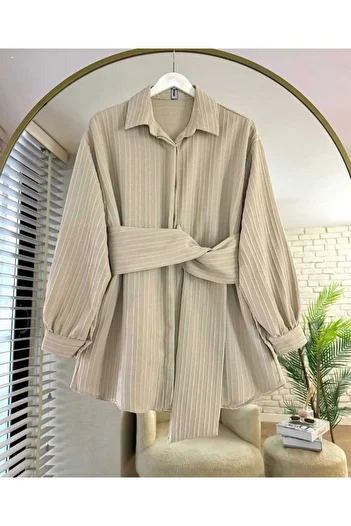 EMİRA LİFE Women's Waist Bowl Flamm Shirt Emrk0010