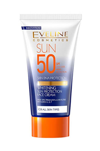 Eveline Cosmetics Whitening Sun Protection Face Cream, With Spf 50 & Skin Dna Protection 50ml
