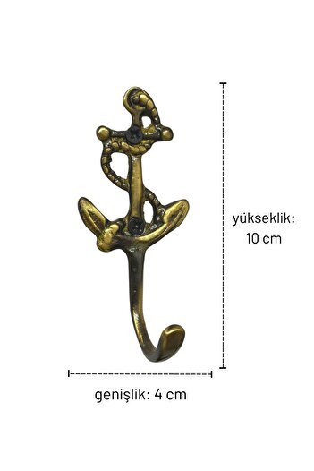Seha Bronz Pirinç Döküm Antik Sarı Rengi 10 cm Askılık