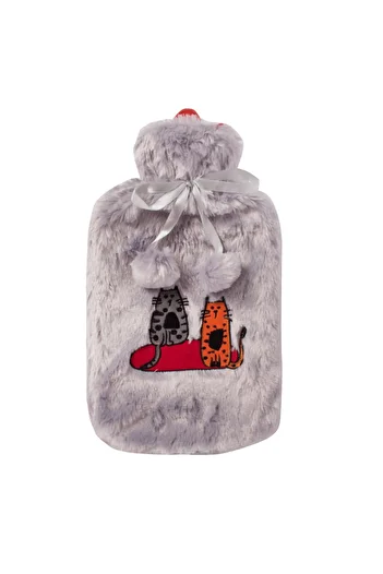 Biggdesign Cats in Istanbul Gray Plush Hot Water Bag