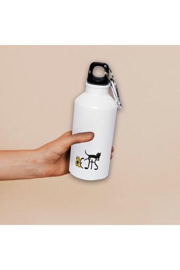 Biggdesign Cats Aluminum Flask with Carabiner 400 ml