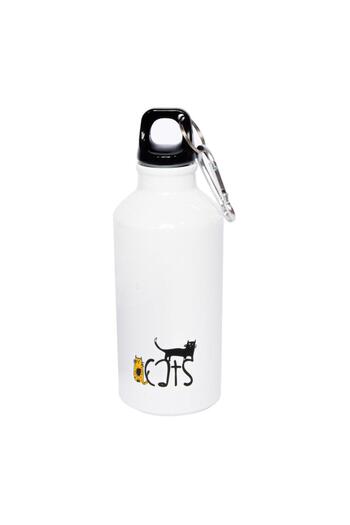 Biggdesign Cats Aluminum Flask with Carabiner 400 ml