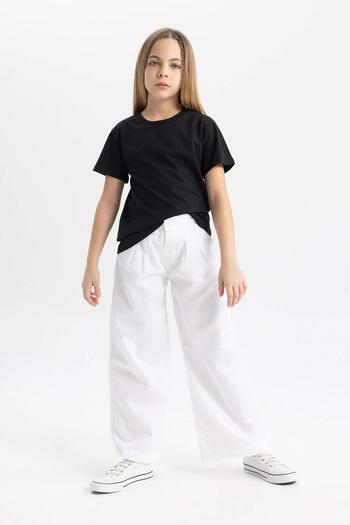 DeFacto Z7718A6 Ss Girls' Basic Short Sleeve T-Shirt