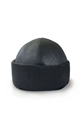 Shark Anatolia Leather Beret Plain Black