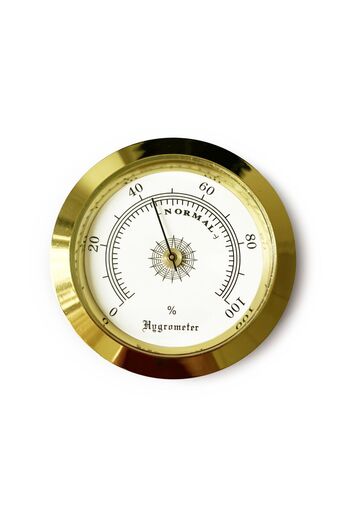 OEM Analog Higrometre Nem Ölçer Humidor Puro Kutusu İçin Metal Çerçeve Sarı-Beyaz 50mm