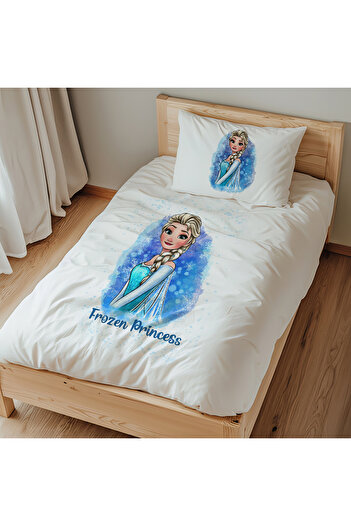 Lilabio 100% бавовняний односпальний комплект постільної білизни - Frozen Princess Blue (160x220 см)