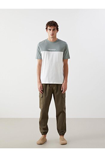 LC Waikiki Xside Crew Neck Short Sleeve Color Block Combed Cotton Men's T-Shirt