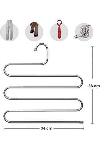 omilife Pantolon Ve Eşarp Askısı Çok Amaçlı 5 Katlı Dekoratif Metal Askı 1 Adet