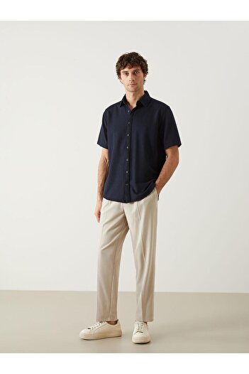 LC Waikiki SOUTHBLUE Regular Fit Короткий рукав Чоловіча сорочка з фактурною тканиною