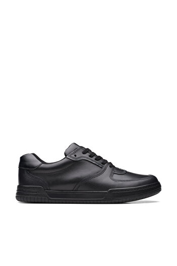 CLARKS Fawn Lay Y Black Leather SHOES TEEN BOYS