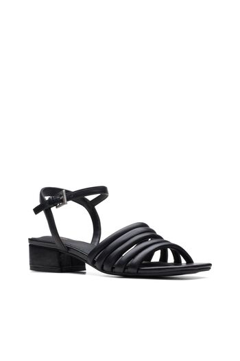 CLARKS Seren25 Part Black Leather FORMAL WOMEN SANDALS