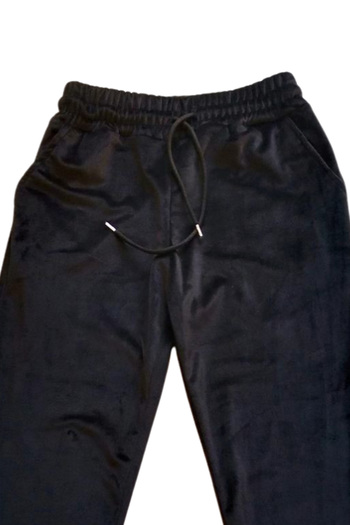 Nnstartshopping Shiny Velvet Pocket Pants Sweatpants Pajama Bottoms Plus Size Unisex Elastic Leg S