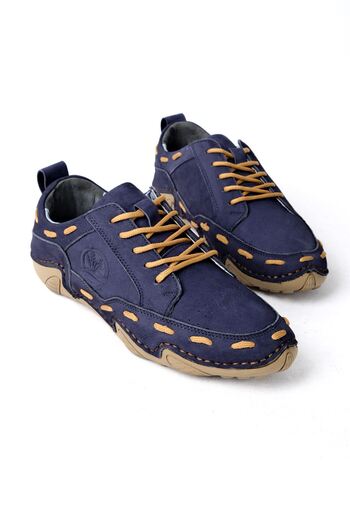 Lal Shoes & Bags Чоловічі туфлі Hansel з натуральної шкіри з деталями Ip, лаковані сині