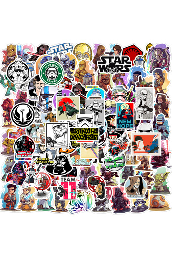 Miniso 50PCS 50/100PCS Disney Cool Star Wars Cartoon Sticker DIY Diary Laptop Luggage Skateboard Graffiti D