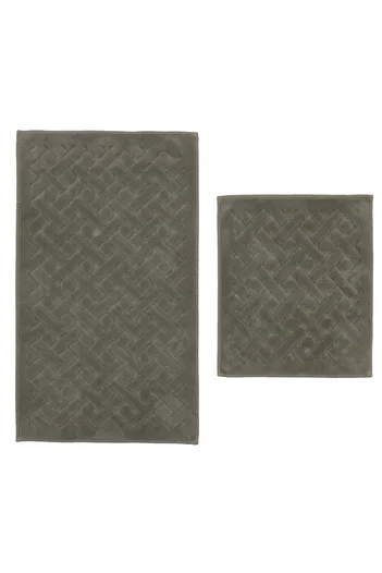 Karaca Home Foley 2-Pack Bath Mat Light Gray