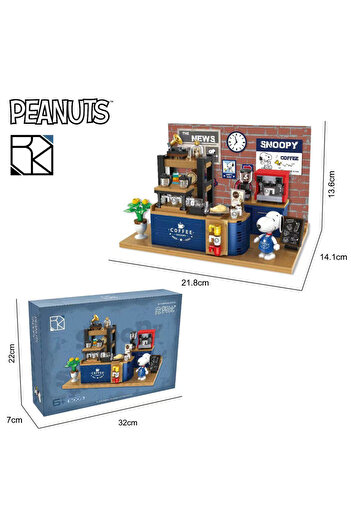 Choice Original box A05 Genuine Snoopy Creative Trendy Scene Assembled Building Blocks Coffee Shop Assembly