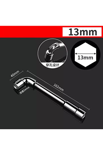 Choice1 13mm L-shaped Pipe Socket Wrench Car Repair Tool Set Shaped Hexagonal Spanner Hand Tool Set Wrenchs