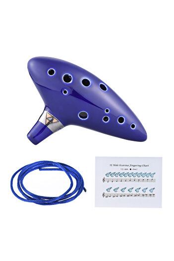 Choice 12 Hole Ocarina Ceramic Alto C Vessel Flute Wind Musical Instrument With Simple Music Score Rope ...