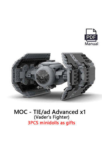 Choice QR Code PDF Guide 453Pcs Parts NEW 453Pcs MOC Spaceship TIE/ad Advanced x1 Vader's Fighters Building