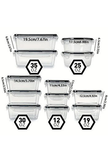 Choice Clear Kitchen Food Containers 12pcs-set,BPA FREE Lunch Box Sugar Cereals Storage Container