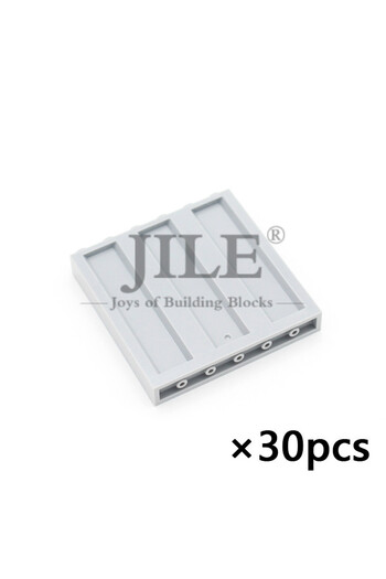 Choice light grey 30pcs Moc Military Enclosing Wall Steel Panel 1x6x5 with Corrugated Profile 23405 Fence B