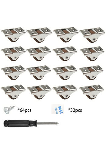 Choice 0.5 inch 16 pcs Directional 0.5 inch Small Caster Wheels Low Profile Soft Rubber Wheel Rolling Casto