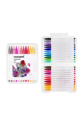 Monami 3000 Plus Pen Fine Liner Drawing Pen Set 24 Colors