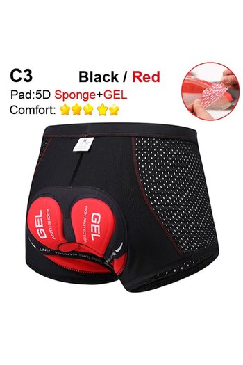 Choice1 CHINA L C3 Red NEWBOLER Cycling Shorts Breathable Mesh Cycling Underwear 5D Gel Pad Shockproof MTB B