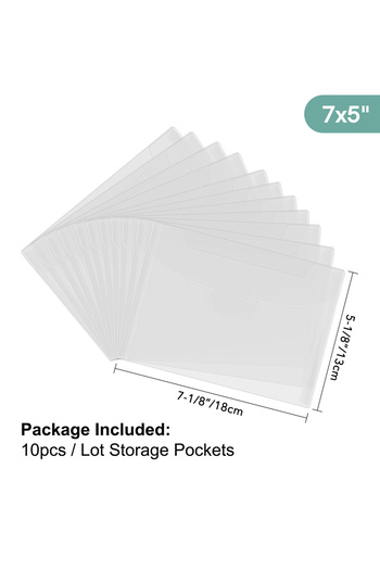 Choice TT817 10pcs Various sizes Clear Stamp & Die Storage Bag Resealable Plastic Envelopes Pockets for Cut