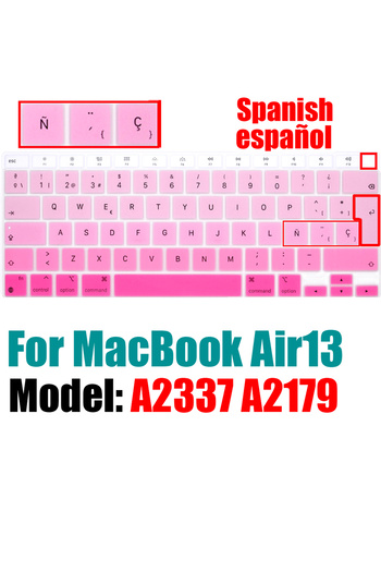 Choice pink-EU-A2337 A2179 Spanish Keyboard Cover for MacBook Air 13.6 15.3 inch A2681 A2941 A2337 M3 M2 M1