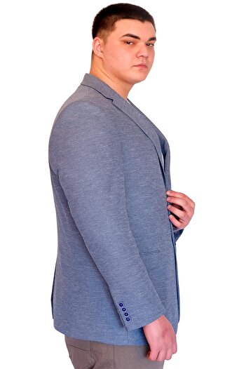 ModeXL Mode XL Büyük Beden Erkek Klasik Blazer Ceket BRITANYA 23028 MAVI