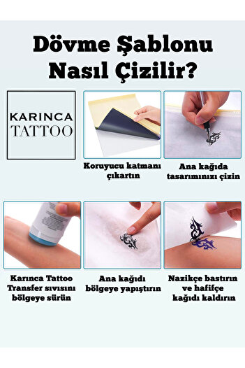 Karınca Piercing Handpoke Tattoo Template Paper - Ant Tattoo Stencil