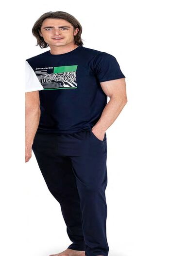 Pierre Cardin 6044 Men's Navy Blue Short Sleeve Pajama Set