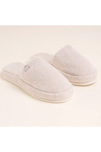 Penelope Noa Series - 100% Cotton Towel Slippers, 38-39 Stone Color