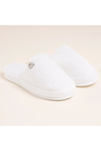 Penelope Noa Series - 40-41 White 100% Cotton Towel Slippers