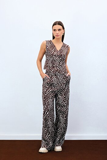 Sateen Штани Zebra Desen - Кава