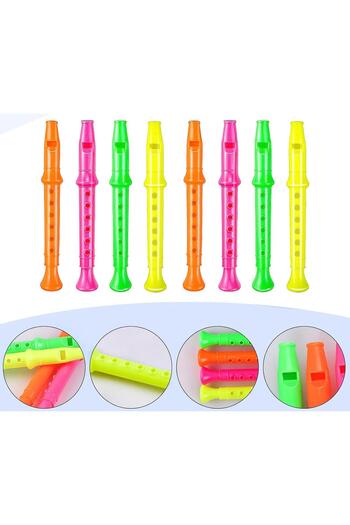 Hyd 15 Pcs Toy Colorful Plastic Mini Flute Musical Instrument 14cm Preschool Birthday Karne Gift