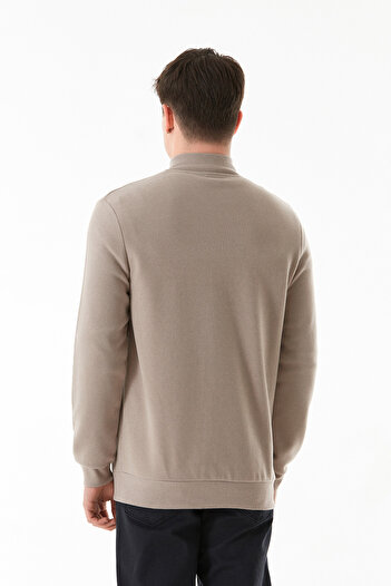 Fulla Moda Fermuarlı Dik Yaka Sweatshirt