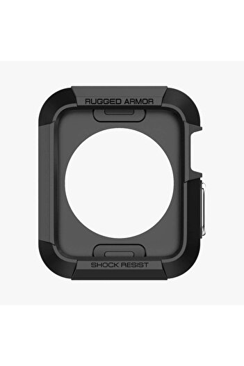 Spigen Apple Watch 42mm (Seri 3/2/1) Kılıf Rugged Armor Matte Black - SGP11496
