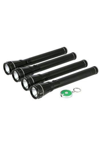 KRYPTON Rechargeable LED Flashlight 4PC - Super Bright CREE LED, 1900mAh Battery, USB Charging, Waterproof