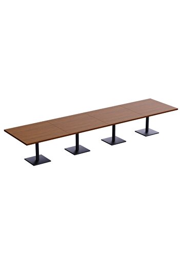 Mahmayi Ristoran Bar Table Square Base - 16 Seater Cocktail Bistro Table for Pub-Dark Walnut