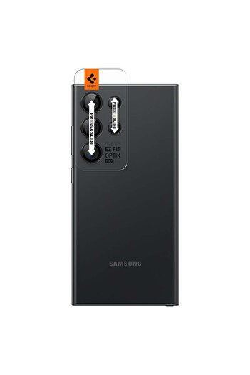 Spigen Galaxy S24 Ultra Camera Lens Glass Protective Glas.tR EZ Fit Optik Pro (2 Pieces) Black - AGL07425