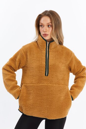 Grenj Fashion Плюшен плетен суитшърт