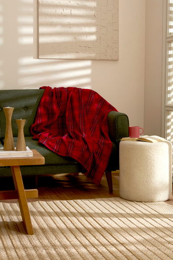 Karaca Home Flannel Throw Tv Blanket Dark Black/Red