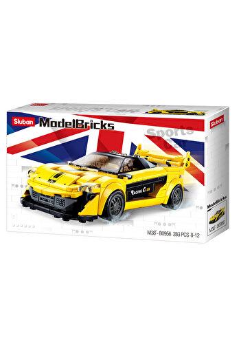 Sluban Model Bricks Series, English Super Car Building Set 283 Pieces, with Sluban Minifigures
