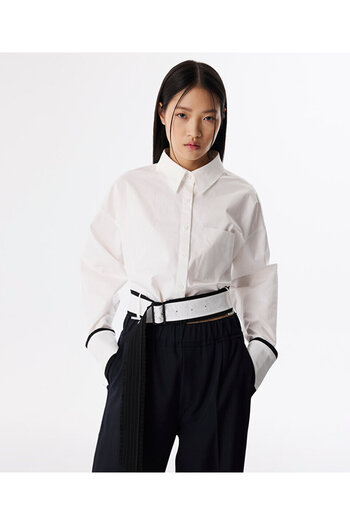 Twist Belted Poplin Shirt