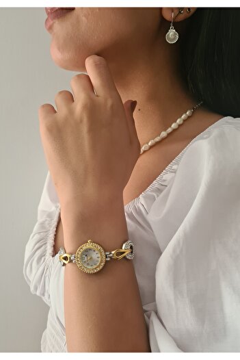 Polo Air Elegant Vintage Women's Wristwatch Yellow-Silver Color