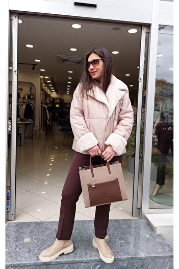 Unıquemode YAKASI KÜRK DETAYLI KISA MONT 9001