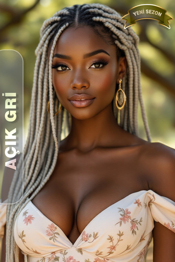 KONAK PERUK Synthetic Hair for African Braiding Rasta and Box Braid - Light Grey