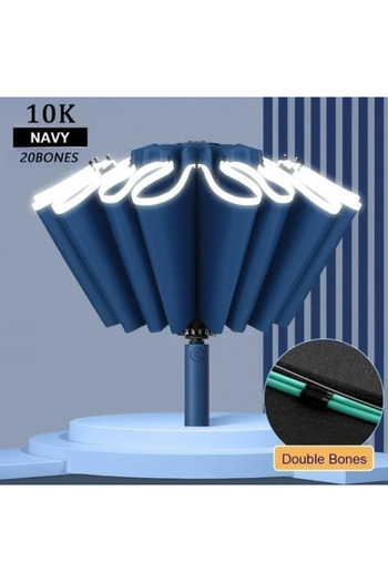 Choice1 Men Women Umbrella Fully Automatic Reverse Folding Umbrella with Windproof Reflective Stripe UV ...